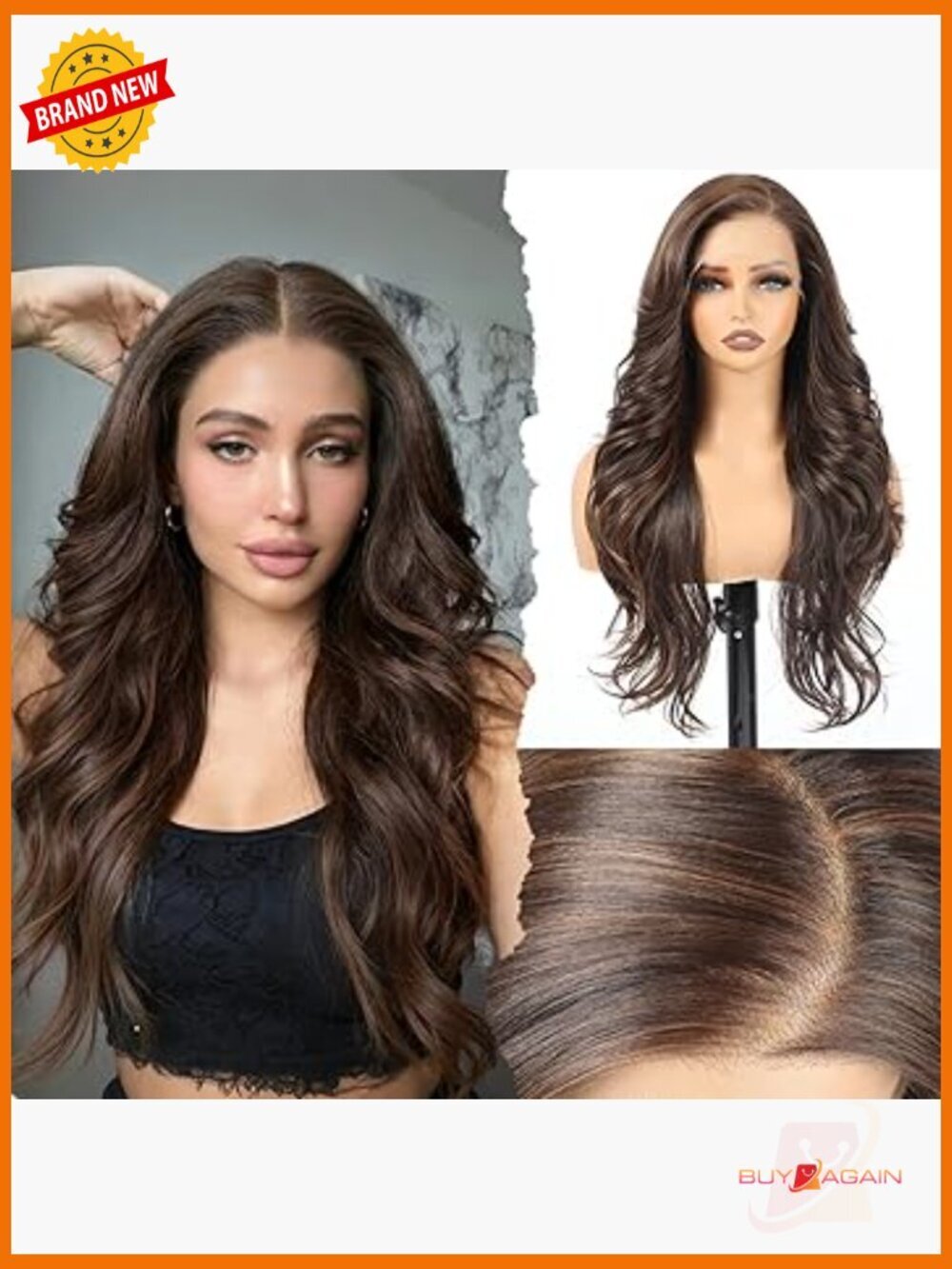 26 Inch Lace Front Wig 13x4 HD Lace Glueless Pre-Plucked Hairline Layered Wave